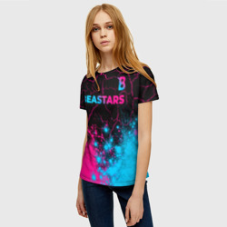 Женская футболка 3D Beastars - neon gradient: символ сверху - фото 2