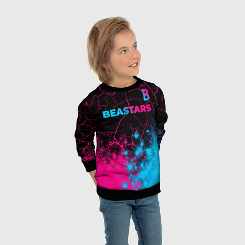 Детский свитшот 3D Beastars - neon gradient: символ сверху, цвет 3D печать - фото 5