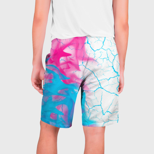 Мужские шорты 3D с принтом Dongfeng neon gradient style: по-вертикали, вид сзади #1