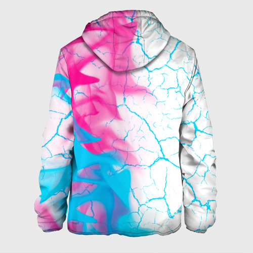 Мужская куртка 3D с принтом Dongfeng neon gradient style: по-вертикали, вид сзади #1