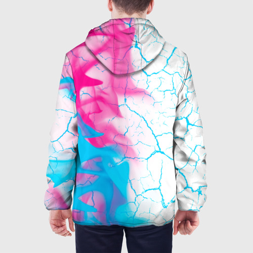 Мужская куртка 3D с принтом Dongfeng neon gradient style: по-вертикали, вид сзади #2