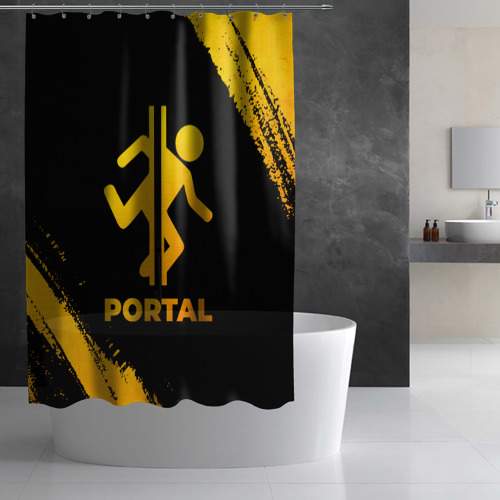 Штора 3D для ванной Portal - gold gradient - фото 2