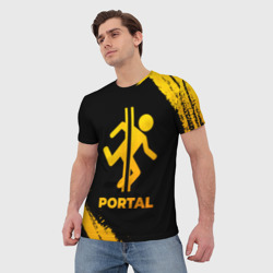 Мужская футболка 3D Portal - gold gradient - фото 2