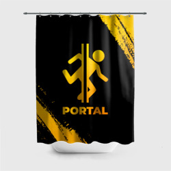 Штора 3D для ванной Portal - gold gradient