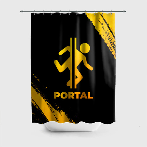 Штора 3D для ванной Portal - gold gradient