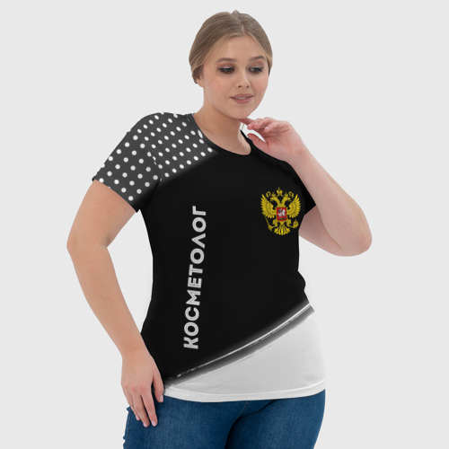 Женская футболка 3D Косметолог из России и герб РФ: надпись, символ, цвет 3D печать - фото 6