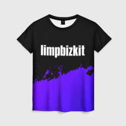 Женская футболка 3D Limp Bizkit purple grunge