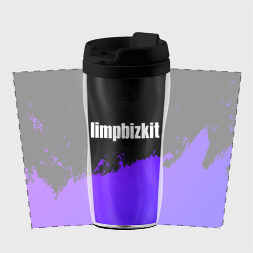 Термокружка-непроливайка Limp Bizkit purple grunge - фото 2