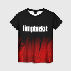 Женская футболка 3D Limp Bizkit red plasma