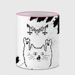 Кружка с полной запечаткой Mayhem рок кот на светлом фоне - фото 2