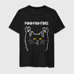 Мужская футболка хлопок Foo Fighters rock cat