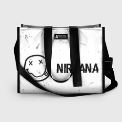 Nirvana glitch на светлом фоне: надпись и символ – Сумка-шоппер 3D с принтом купить