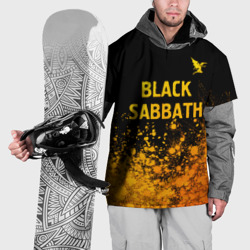 Накидка на куртку 3D Black Sabbath - gold gradient: символ сверху