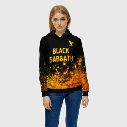 Женская толстовка 3D Black Sabbath - gold gradient: символ сверху - фото 2