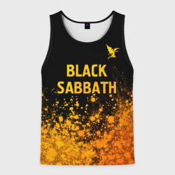 Мужская майка 3D Black Sabbath - gold gradient: символ сверху