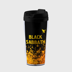 Термокружка-непроливайка Black Sabbath - gold gradient: символ сверху