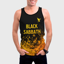 Мужская майка 3D Black Sabbath - gold gradient: символ сверху - фото 2