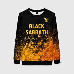 Женский свитшот 3D Black Sabbath - gold gradient: символ сверху