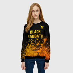 Женский свитшот 3D Black Sabbath - gold gradient: символ сверху - фото 2