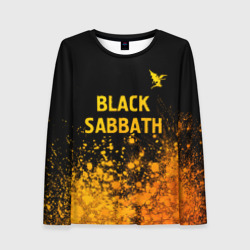 Женский лонгслив 3D Black Sabbath - gold gradient: символ сверху