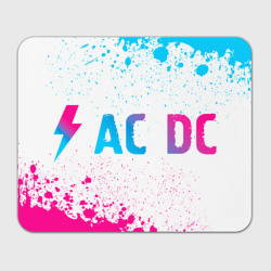 Прямоугольный коврик для мышки AC DC neon gradient style: надпись и символ