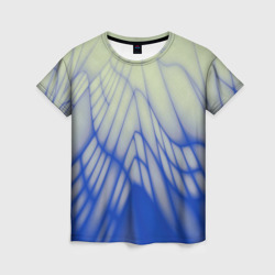 Женская футболка 3D Лучи - неоновый синий - Хуф и Ся