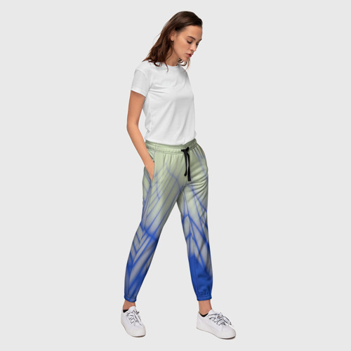 Женские брюки 3D Лучи - неоновый синий - Хуф и Ся, цвет 3D печать - фото 5