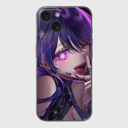 Чехол для iPhone 15 силиконовый с защитой камеры Oshi no ko - Ай хошино подмигивает