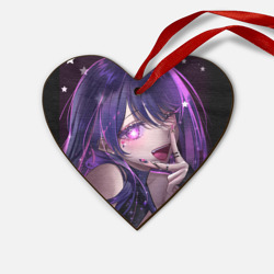 Деревянная игрушка Сердце Oshi no ko - Ай хошино подмигивает