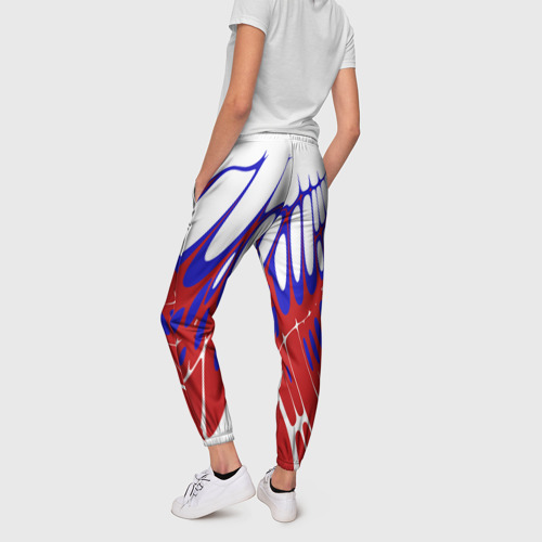 Женские брюки 3D Лучи - белый синий красный - Хуф и Ся, цвет 3D печать - фото 4