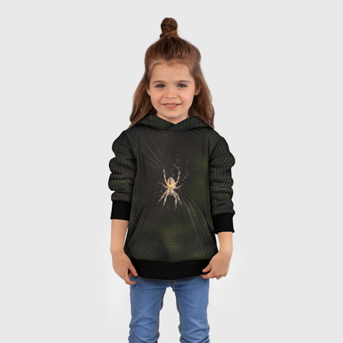 Детская толстовка 3D Паук на паутине фото, цвет черный - фото 4