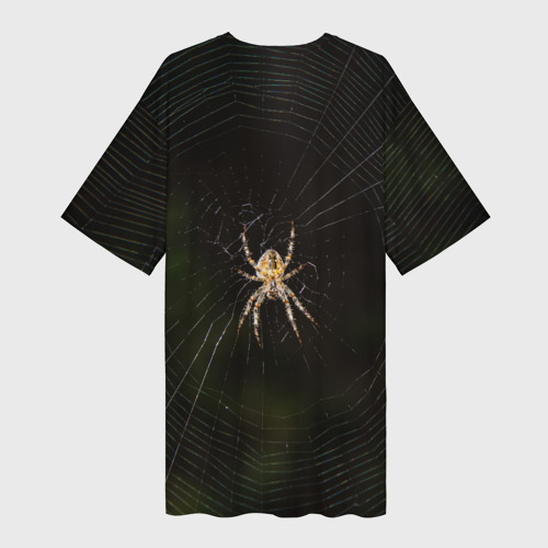Платье-футболка 3D Паук на паутине фото, цвет 3D печать - фото 2