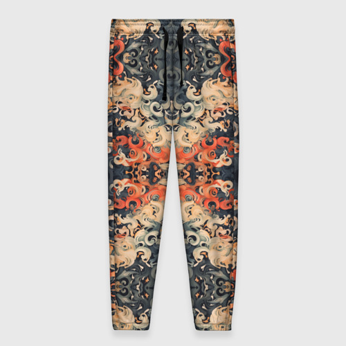 Женские брюки 3D Оранжевые японские мотивы, цвет 3D печать