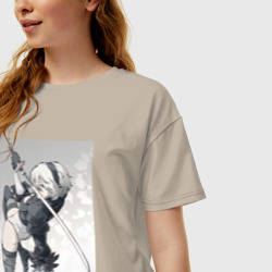 Женская футболка хлопок Oversize Красотка Б2 - фото 2