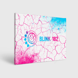 Холст прямоугольный Blink 182 neon gradient style: надпись и символ