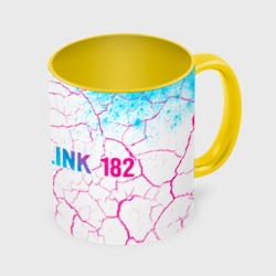 Кружка с полной запечаткой Blink 182 neon gradient style: надпись и символ