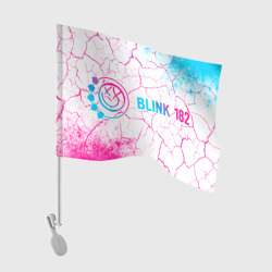 Флаг для автомобиля Blink 182 neon gradient style: надпись и символ