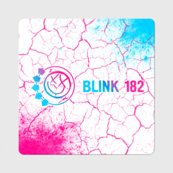 Магнит виниловый Квадрат Blink 182 neon gradient style: надпись и символ