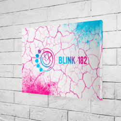 Холст прямоугольный Blink 182 neon gradient style: надпись и символ - фото 2