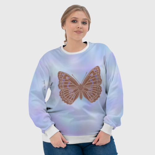 Женский свитшот 3D Бабочка пастельных тонов, цвет 3D печать - фото 6