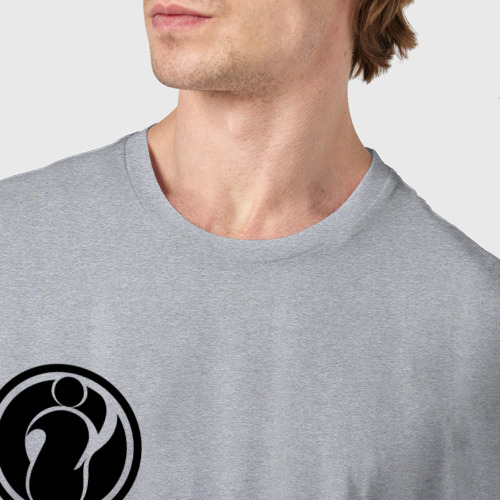 Мужская футболка хлопок Invictus Gaming лого, цвет меланж - фото 6