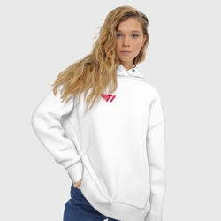 Женское худи Oversize хлопок T1 red - фото 2