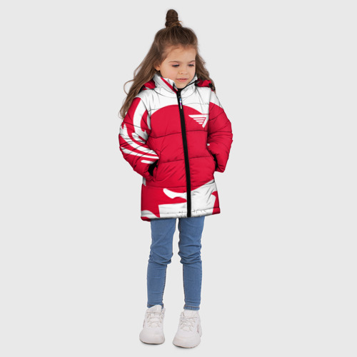 Зимняя куртка для девочек 3D с принтом T1 форма, вид сбоку #3