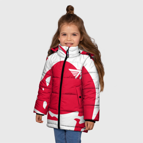Зимняя куртка для девочек 3D с принтом T1 форма, фото на моделе #1