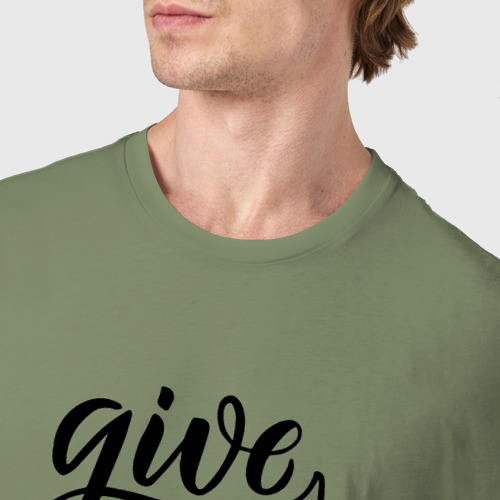 Мужская футболка хлопок с принтом Леттеринг Give thanks whith a grateful heart, фото #4