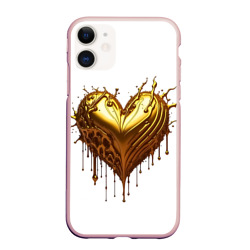 Золотое сердце – Чехол для iPhone 11 матовый с принтом купить