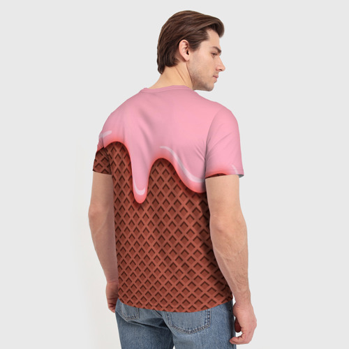 Мужская футболка 3D с принтом Ice cream man, вид сзади #2