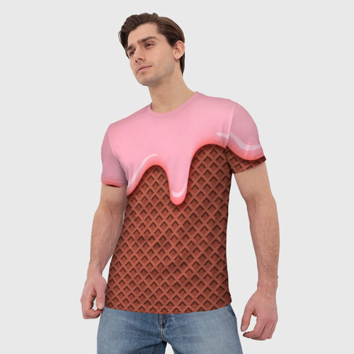 Мужская футболка 3D с принтом Ice cream man, фото на моделе #1