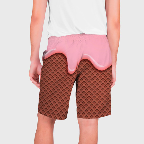 Мужские шорты 3D с принтом Ice cream man, вид сзади #1