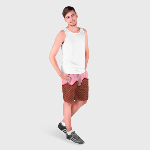 Мужские шорты 3D с принтом Ice cream man, фото на моделе #1